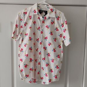 Sony PlayStation Vintage Retro Short Sleeve Button Down Shirt Medium